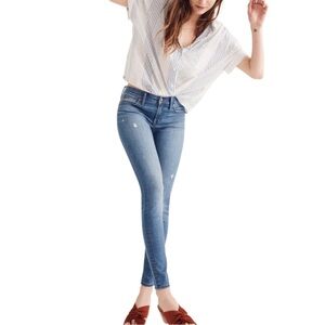 MadeWell 8" Skinny Jeans Distressed Medium Wash Blue Mid Rise Cotton